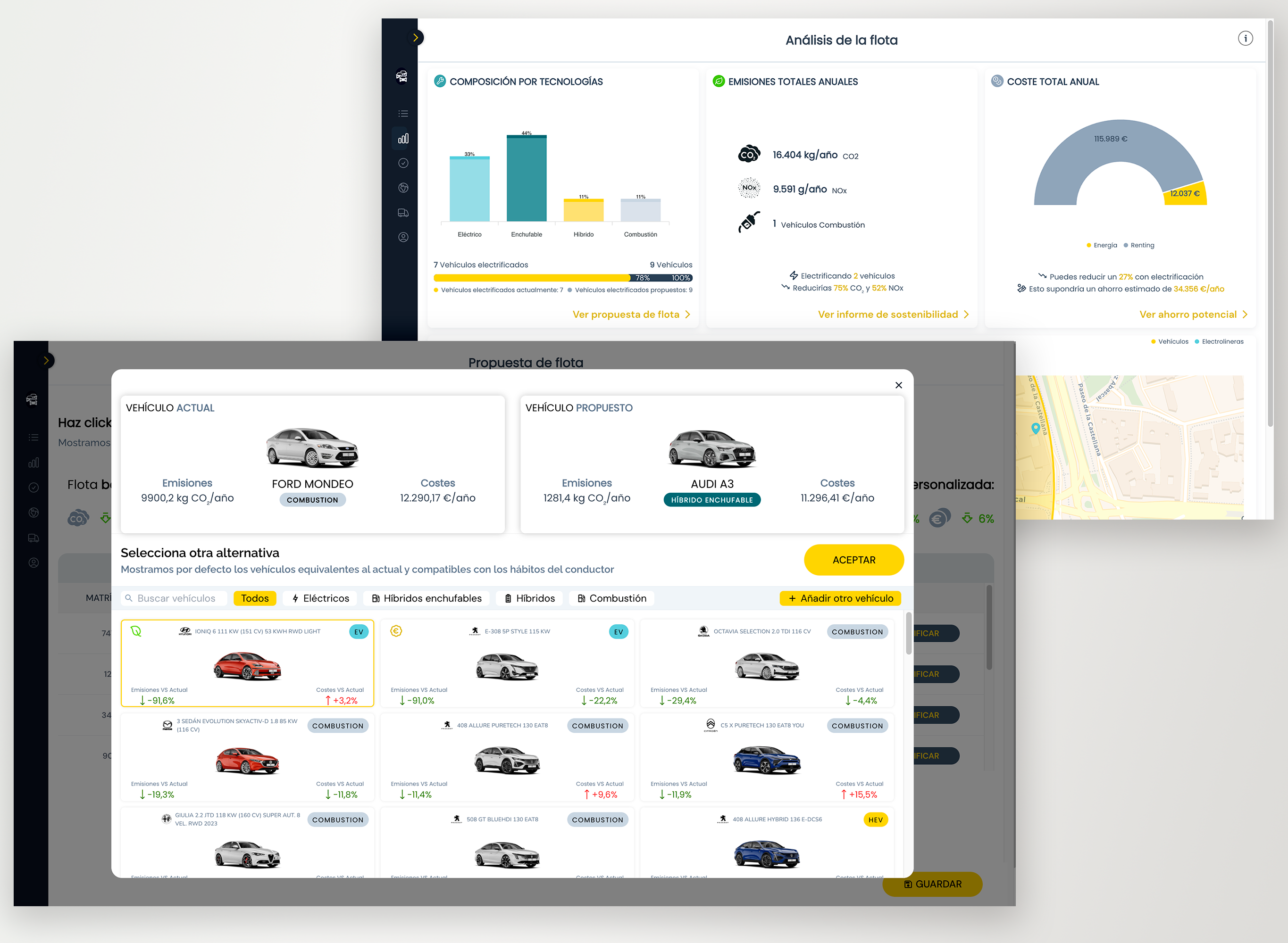 Propuesta de flota corporativa en SwitchFleet PRO